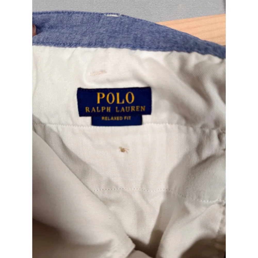 Polo Ralph Lauren Mens Chino Shorts Beige Tan Cotton Twill Flat‎ Front 36
